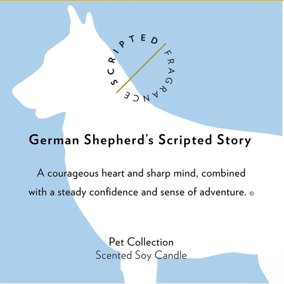 German Shepherd Candle in Tin by Scripted Fragrance NEW Hand poured soy wax - Picture 2 of 7